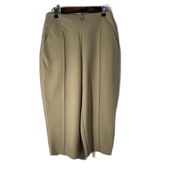 Athleta Tan High Rise Capri Zip Pocket Side Zip Closure 2 reg pockets - Picture 1 of 14
